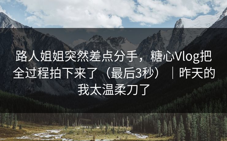 路人姐姐突然差点分手，糖心Vlog把全过程拍下来了（最后3秒）｜昨天的我太温柔刀了